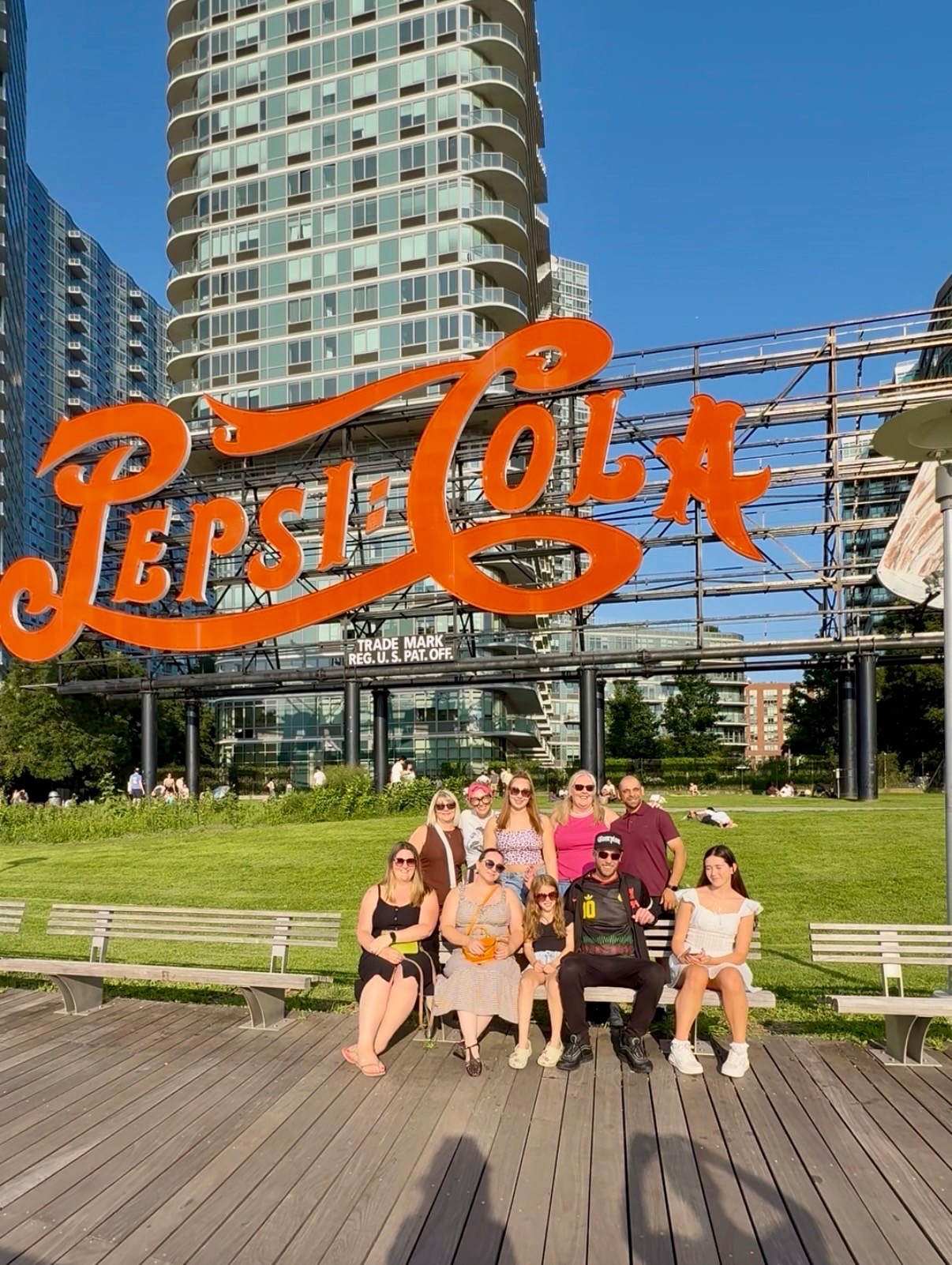 Private tour group at the Pepsi-Cola sign, Long Island City