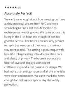 A page of the wedding venue information.